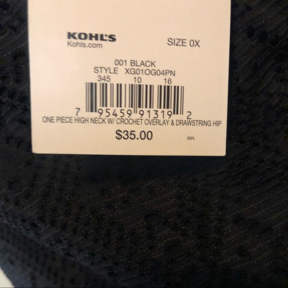 SO Crochet Overlay High Neck Halter Tie One Piece - Picture 7 of 9